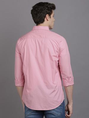 pink solid casual shirt - 17552451 - Standard Image - 3