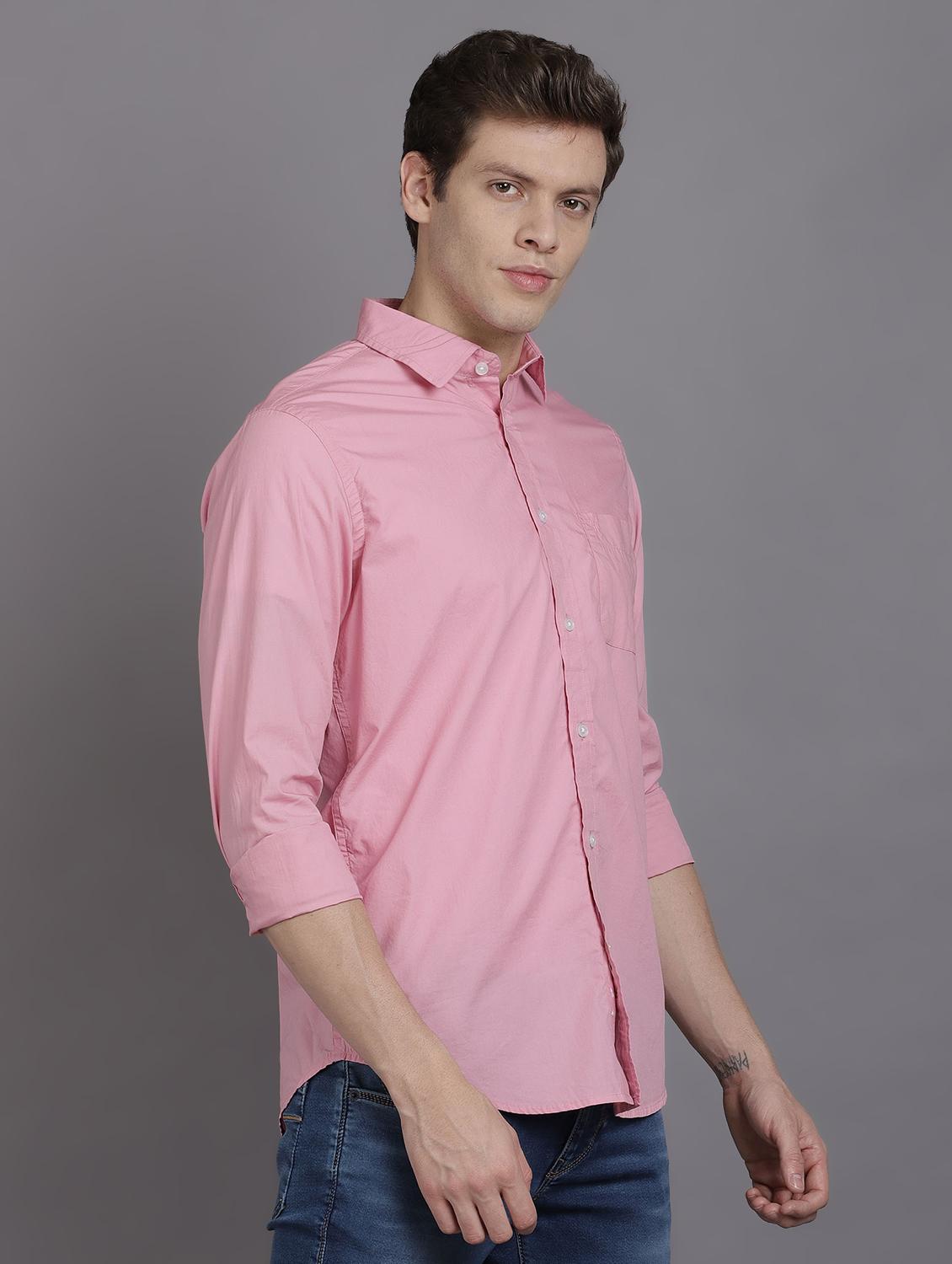 pink solid casual shirt - 17552451 - Zoom Image - 2