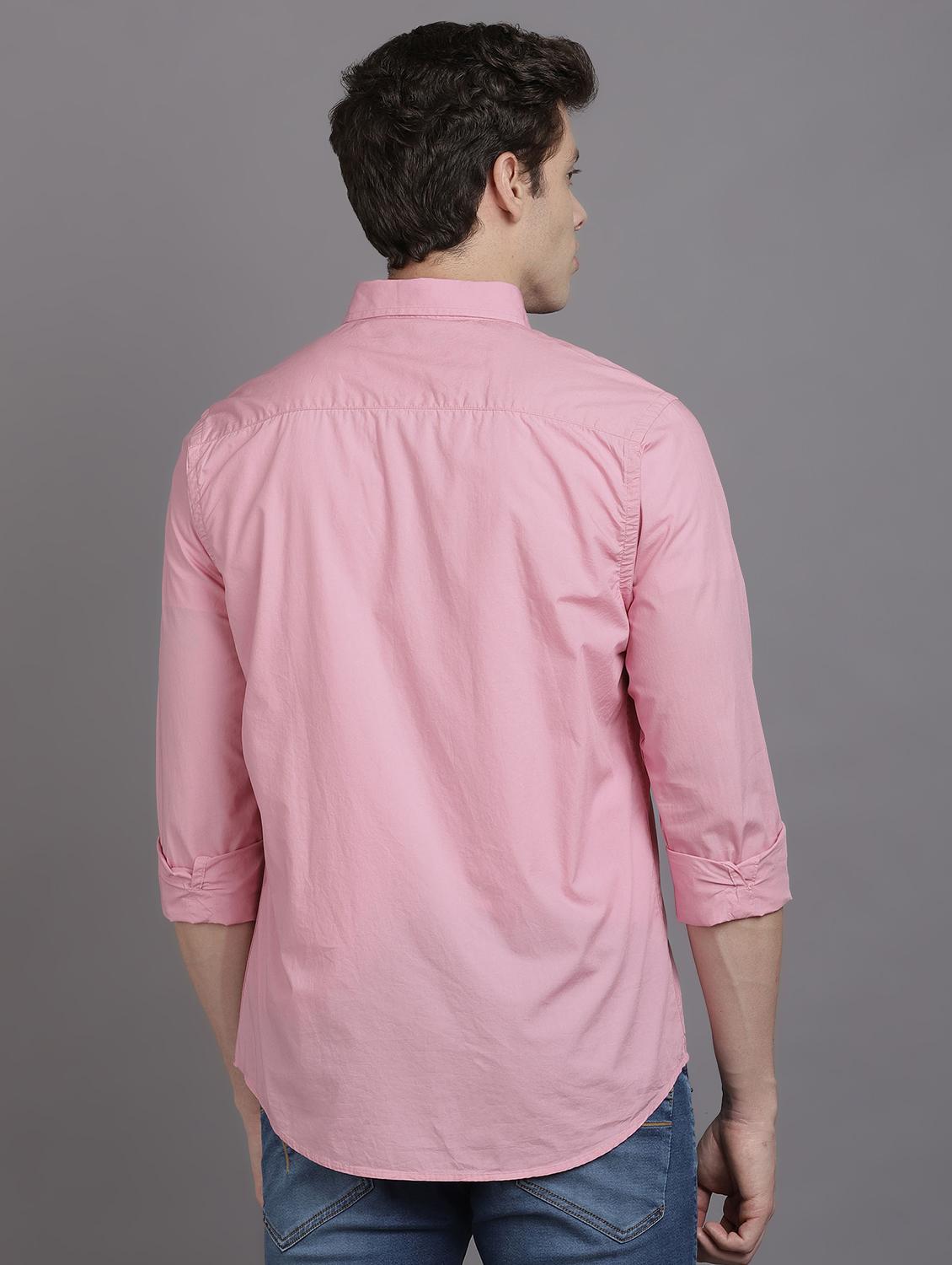 pink solid casual shirt - 17552451 - Zoom Image - 3