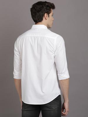 white solid casual shirt - 17552453 - Standard Image - 3