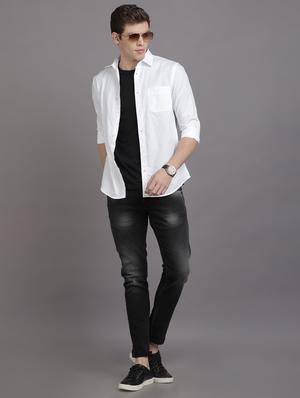 white solid casual shirt - 17552453 - Standard Image - 4