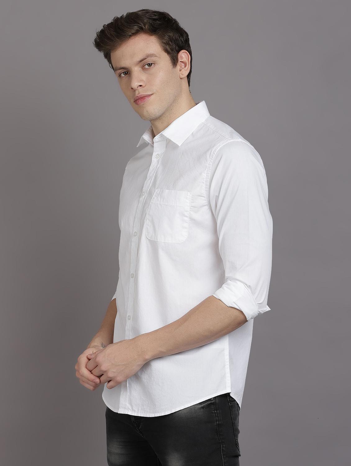 white solid casual shirt - 17552453 - Zoom Image - 2