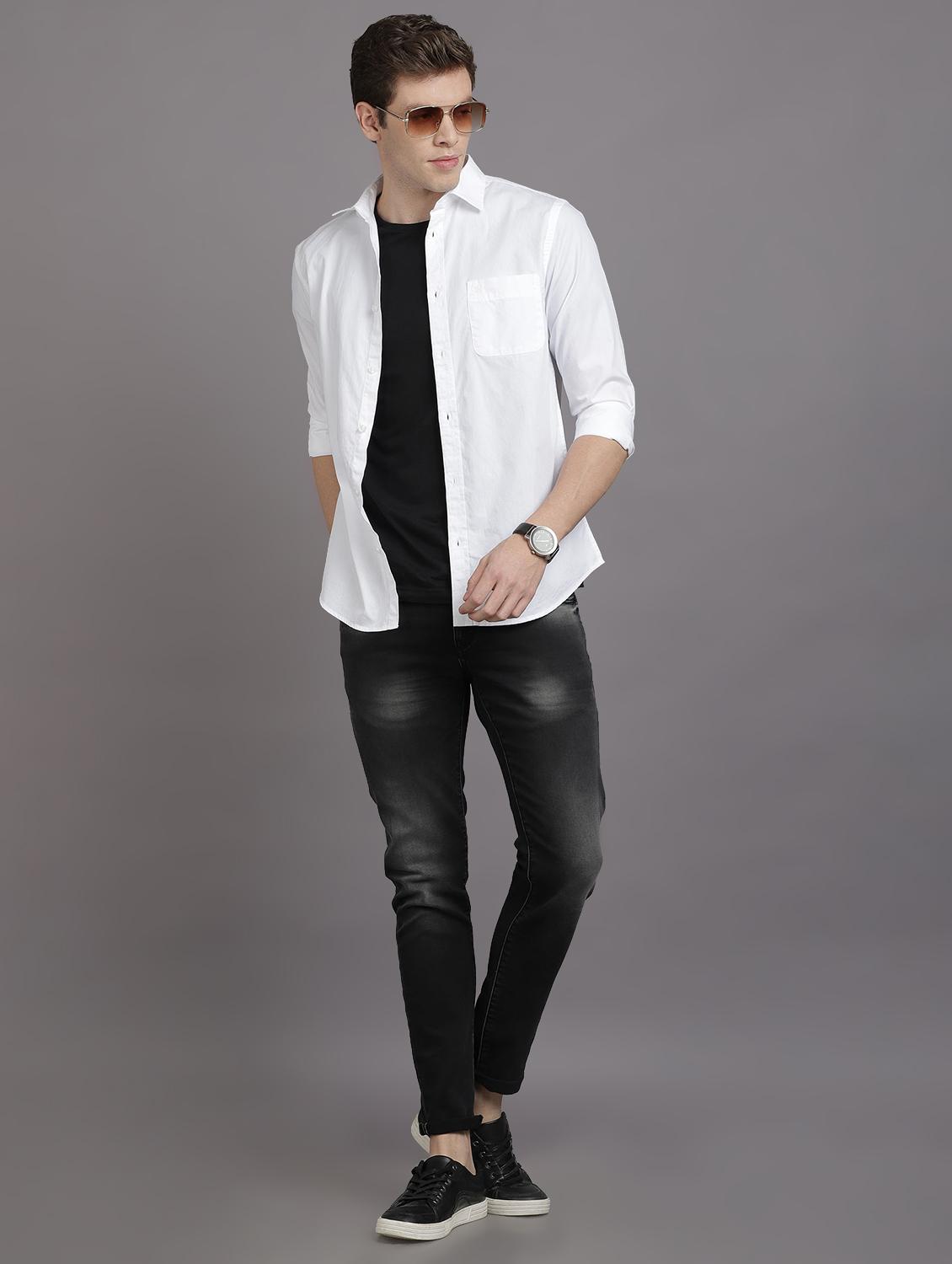 white solid casual shirt - 17552453 - Zoom Image - 4