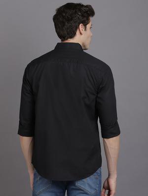black solid casual shirt - 17552454 - Standard Image - 3