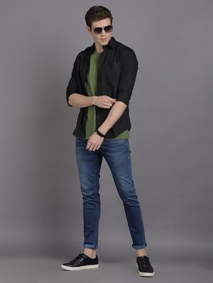 black solid casual shirt - 17552454 - Standard Image - 4