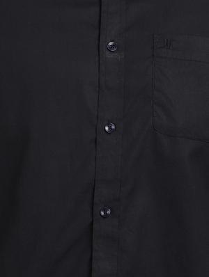 black solid casual shirt - 17552454 - Standard Image - 5