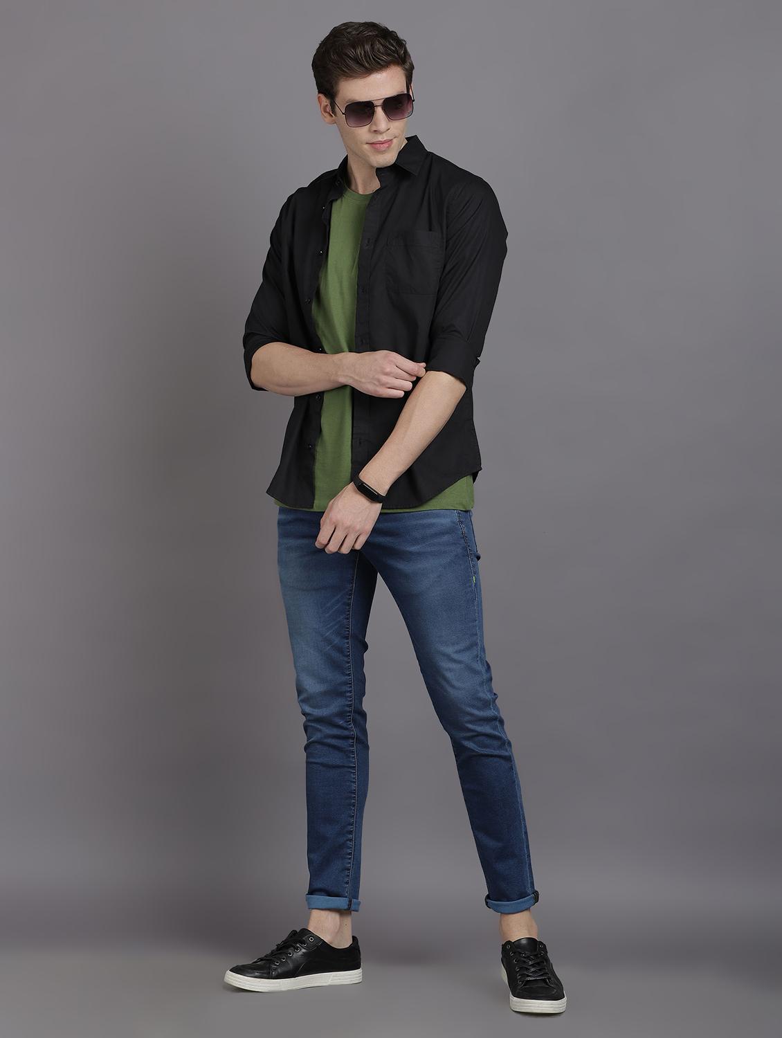 black solid casual shirt - 17552454 - Zoom Image - 4