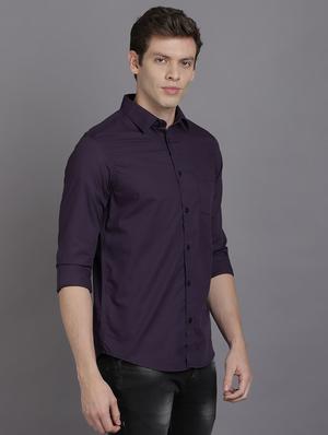 purple solid casual shirt - 17552455 - Standard Image - 2