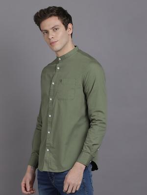 green solid casual shirt - 17552457 - Standard Image - 2