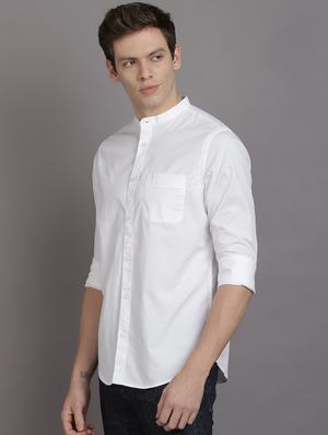 white solid casual shirt - 17552458 - Standard Image - 2