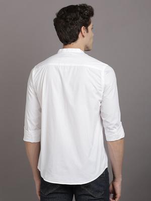 white solid casual shirt - 17552458 - Standard Image - 3