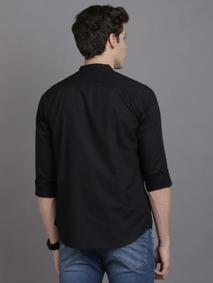 black solid casual shirt - 17552459 - Standard Image - 3