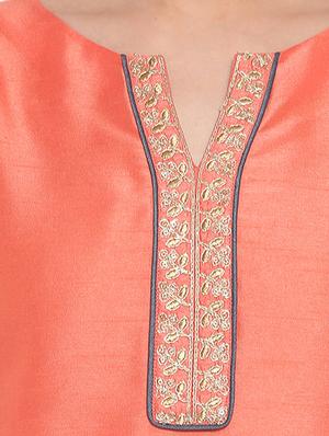 peach silk suit set - 17552463 - Standard Image - 4