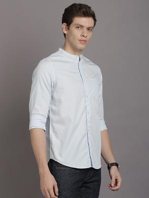 light blue solid casual shirt - 17552467 - Standard Image - 2