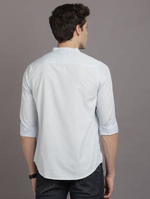 light blue solid casual shirt - 17552467 - Standard Image - 3