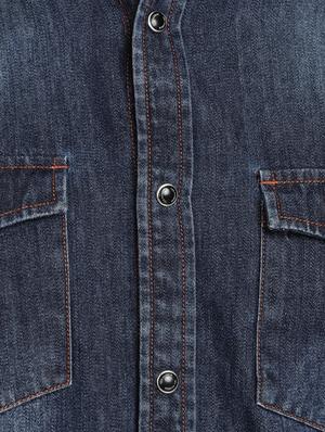 blue denim casual shirt - 17552472 - Standard Image - 5