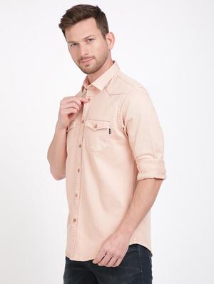 pink solid casual shirt - 17552475 - Standard Image - 2