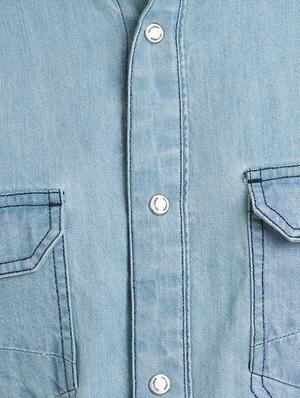 light blue solid casual shirt - 17552477 - Standard Image - 5