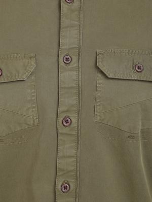 olive green solid casual shirt - 17552479 - Standard Image - 5