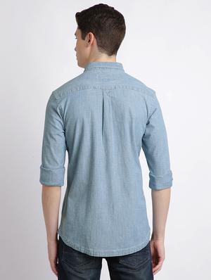 light blue solid casual shirt - 17552480 - Standard Image - 3