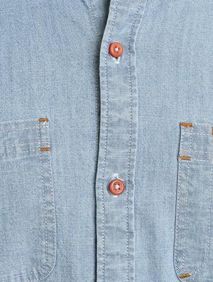 light blue solid casual shirt - 17552480 - Standard Image - 5