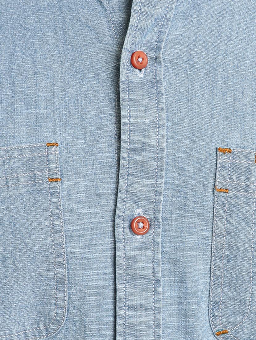 light blue solid casual shirt - 17552480 - Zoom Image - 5