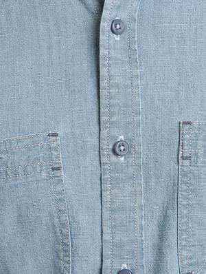 blue solid casual shirt - 17552481 - Standard Image - 5