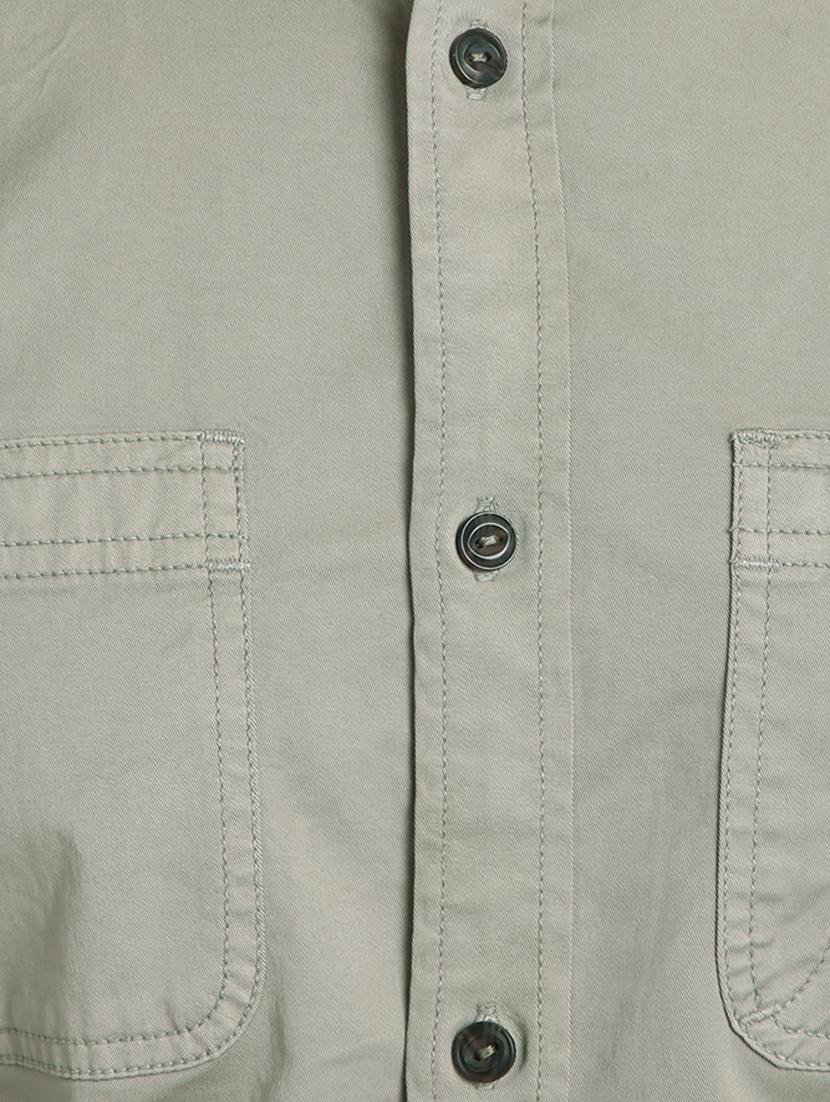 olive green solid casual shirt - 17552483 - Zoom Image - 5