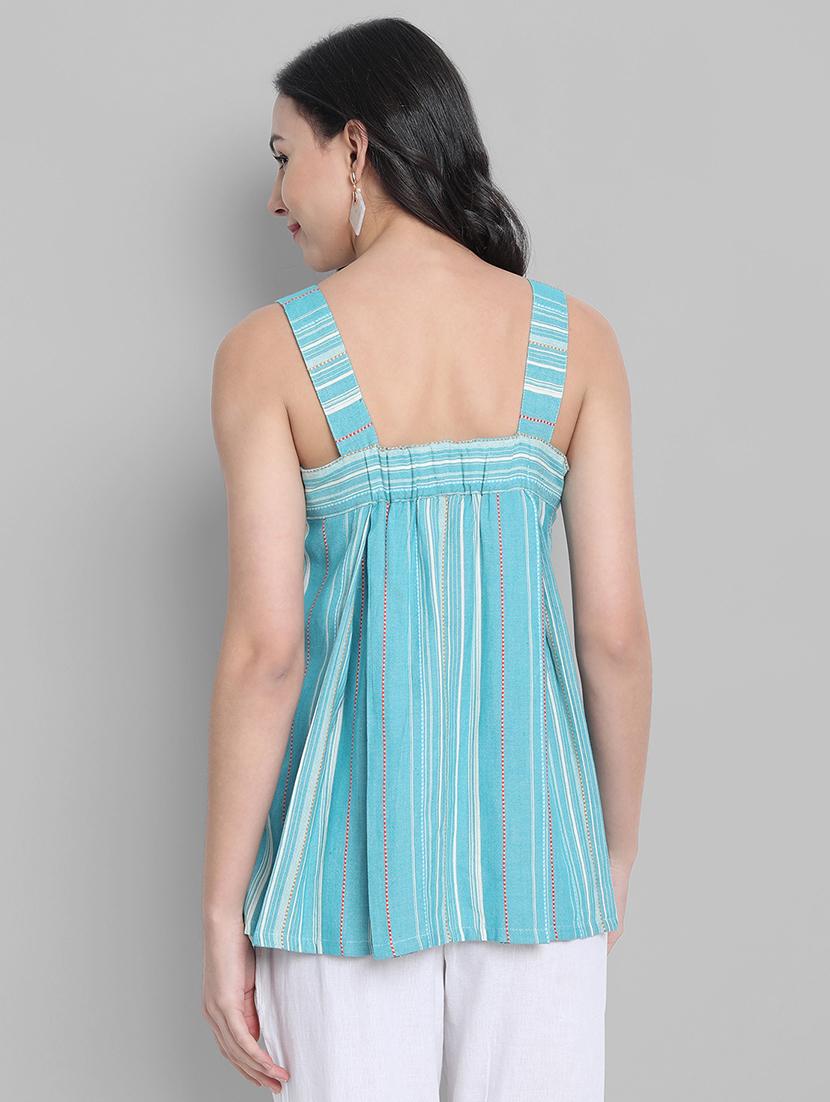 square neck striped top - 17552488 - Zoom Image - 3