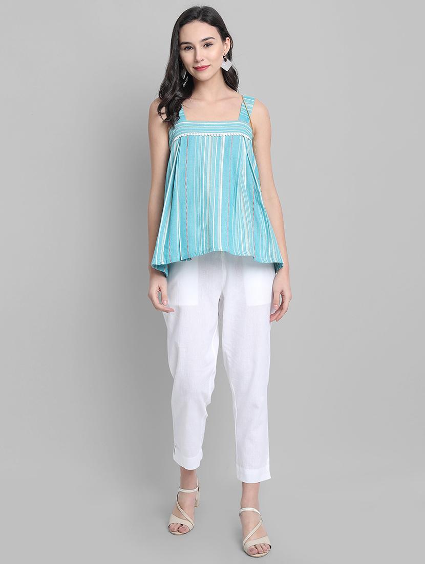 square neck striped top - 17552488 - Zoom Image - 4