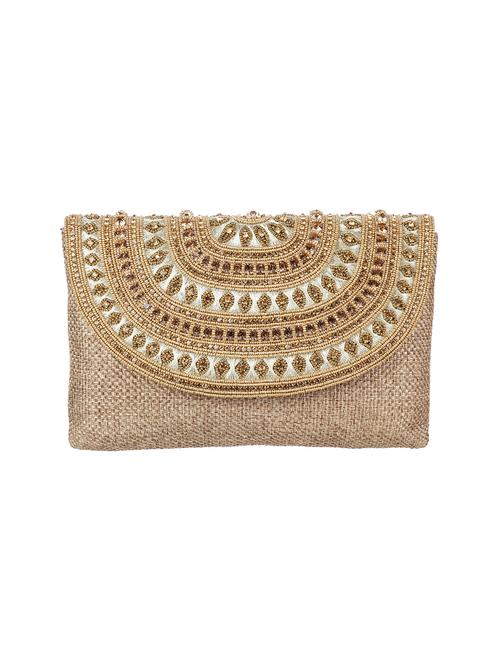 gold leatherette (pu) regular clutch - 17553446 - Very Small Image - 1