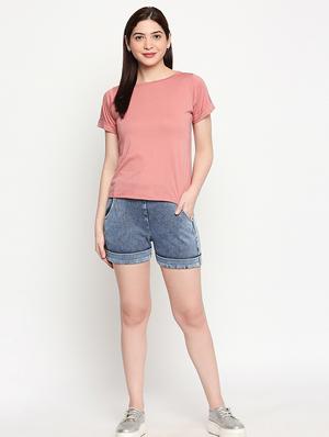 round neck solid tee - 17553713 - Standard Image - 4