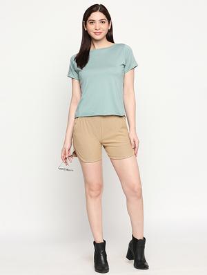 boat neck solid tee - 17553715 - Standard Image - 4