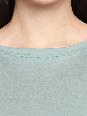 boat neck solid tee - 17553715 - Standard Image - 5