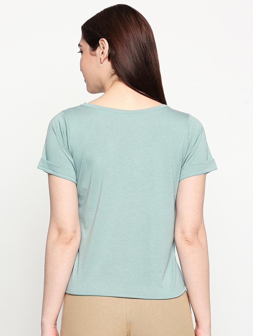 boat neck solid tee - 17553715 - Zoom Image - 3