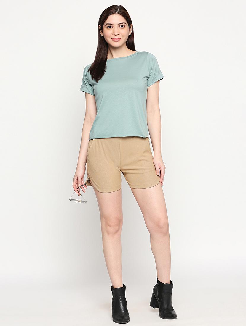 boat neck solid tee - 17553715 - Zoom Image - 4