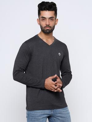 charcoal grey solid t-shirt - 17553725 - Standard Image - 2