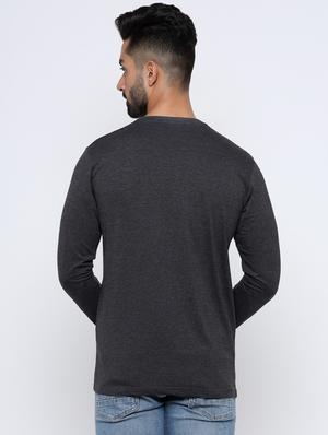 charcoal grey solid t-shirt - 17553725 - Standard Image - 3
