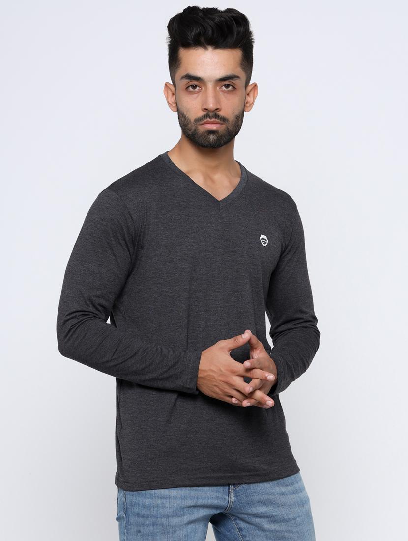 charcoal grey solid t-shirt - 17553725 - Zoom Image - 2