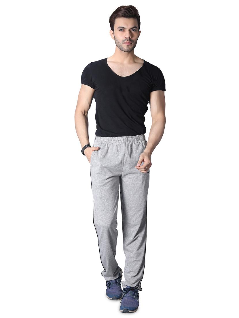 grey solid full length track pant - 17553791 - Zoom Image - 4