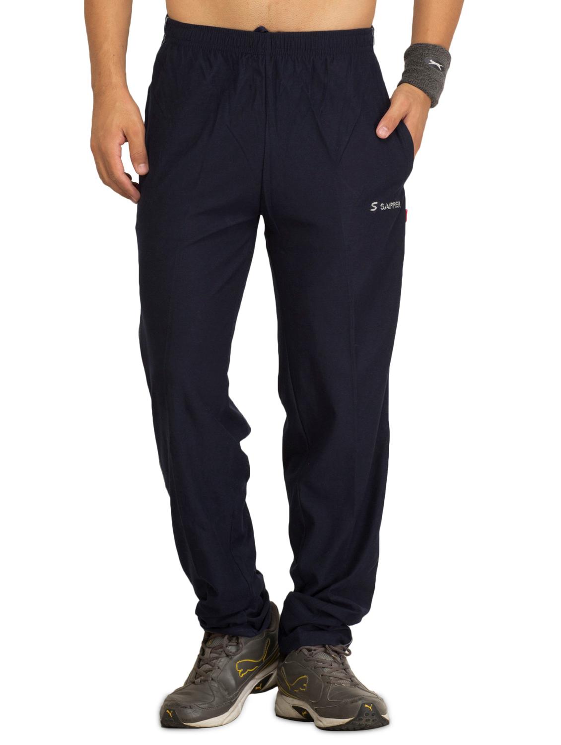 navy blue solid full length track pant - 17553792 - Zoom Image - 1