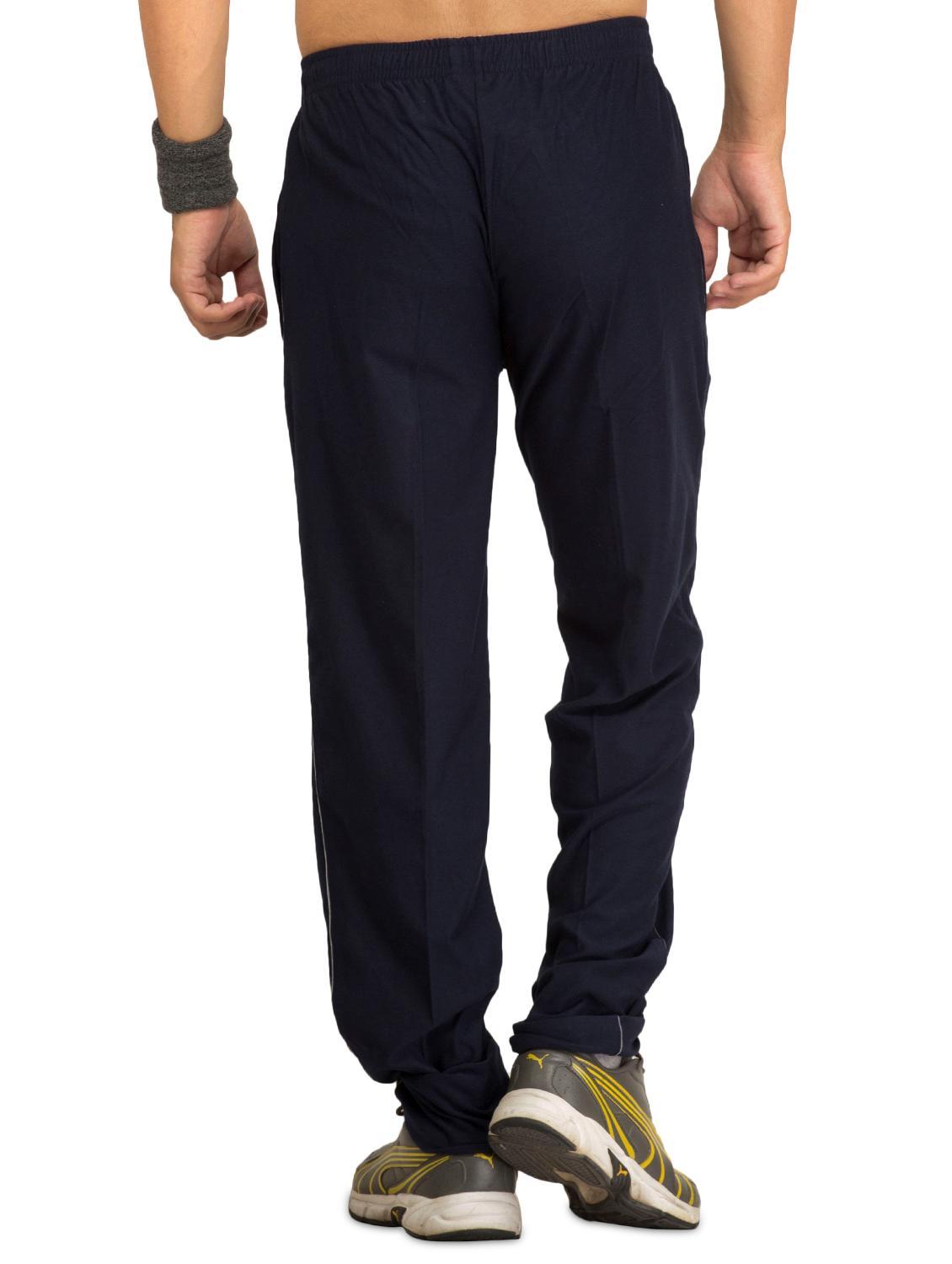 navy blue solid full length track pant - 17553792 - Zoom Image - 3