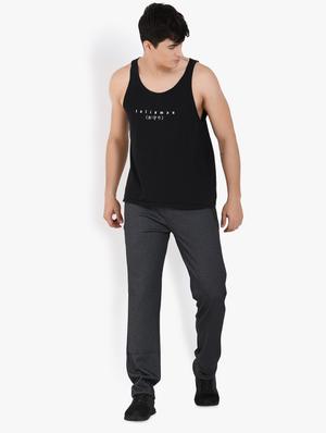 black solid full length track pant - 17553794 - Standard Image - 4