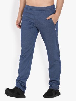 blue solid full length track pant - 17553795 - Standard Image - 2