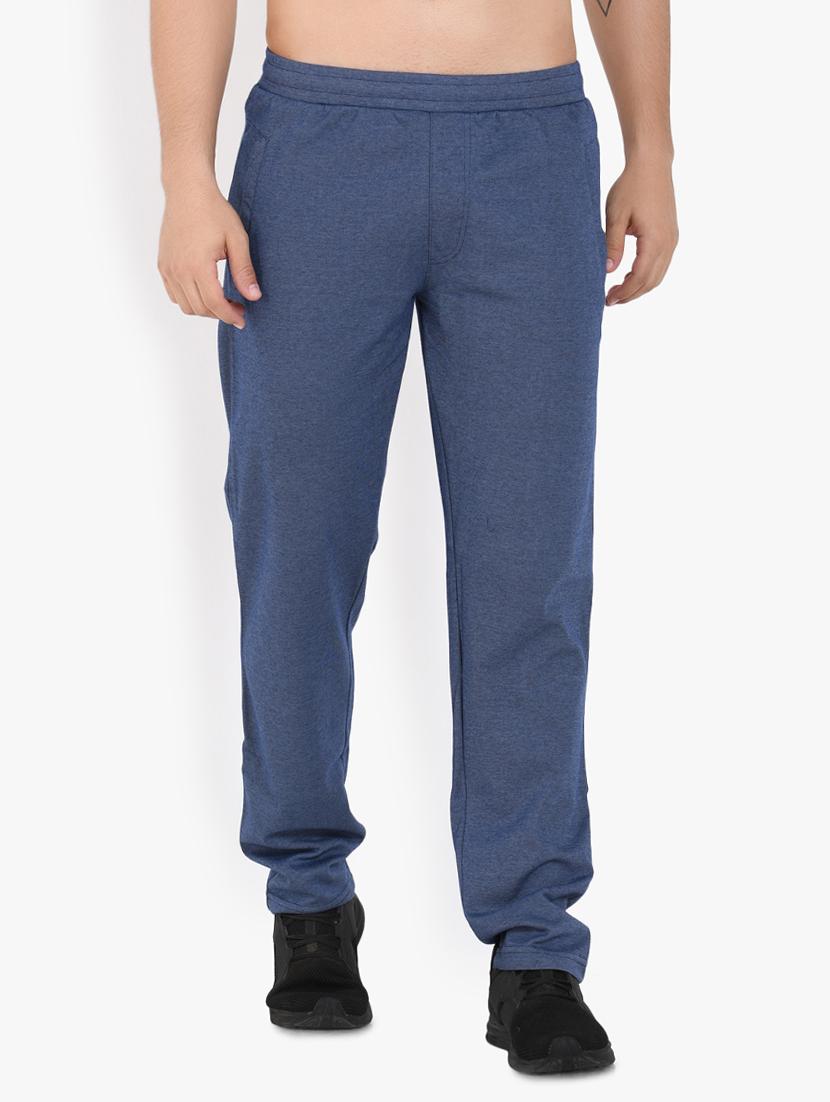 blue solid full length track pant - 17553795 - Zoom Image - 1