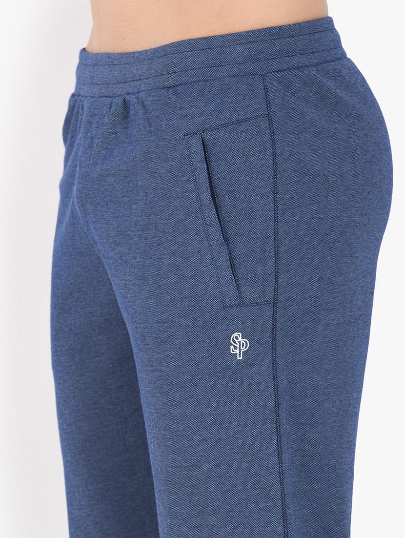 blue solid full length track pant - 17553795 - Zoom Image - 5