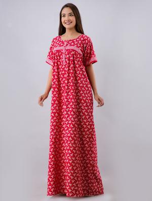 red cotton gowns & kimono - 17553818 - Standard Image - 2