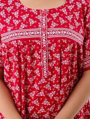 red cotton gowns & kimono - 17553818 - Standard Image - 5