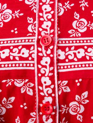red cotton gowns & kimono - 17553818 - Standard Image - 6