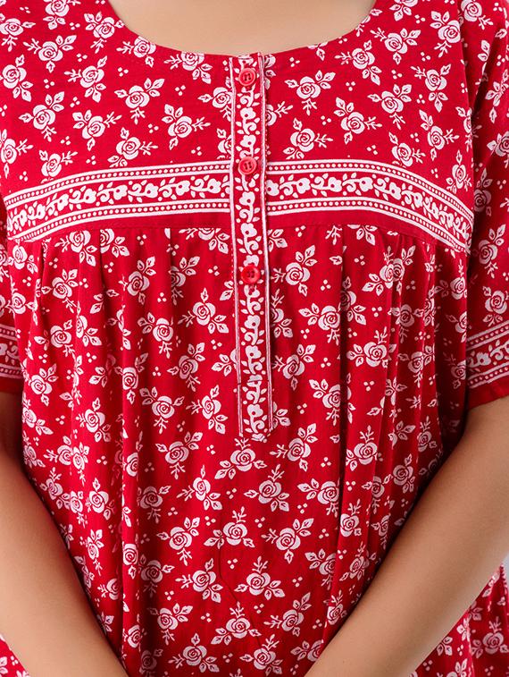 red cotton gowns & kimono - 17553818 - Zoom Image - 5